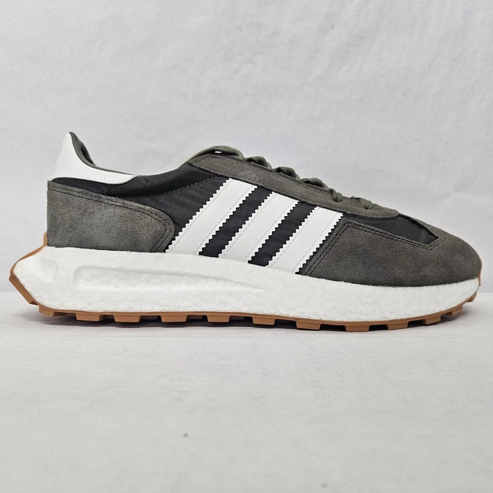 Adidas Retropy‎ E5 Casual Sneakers H03854 Olive White Gray Boost Mens Size 9.5